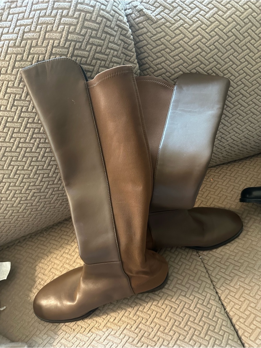 Stuart Weitzman Brown Leather Knee-High Heeled Boots